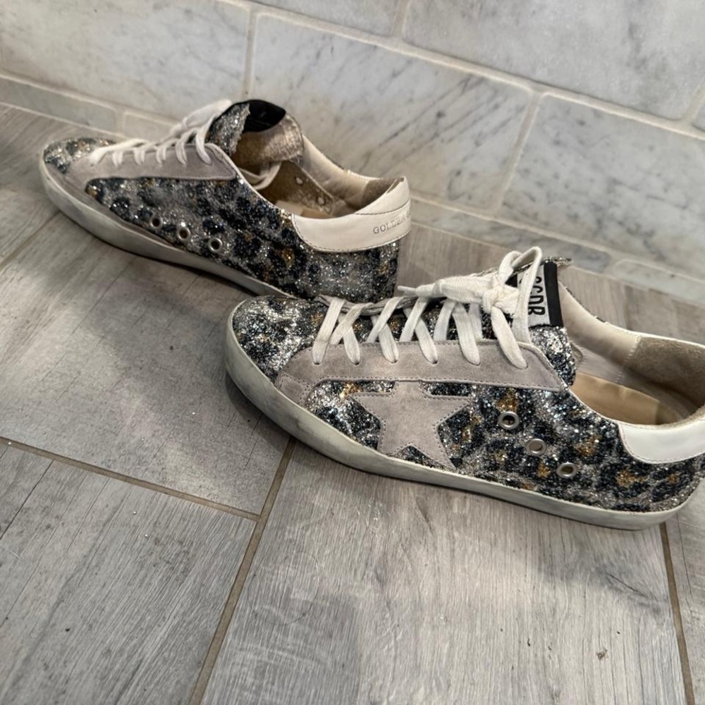Golden Goose Women's Glitter Sneakers - Size 7.5 - Picture 3 of 7